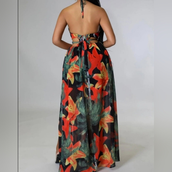 Tropical Print Maxi Dress - Picture 2 of 4